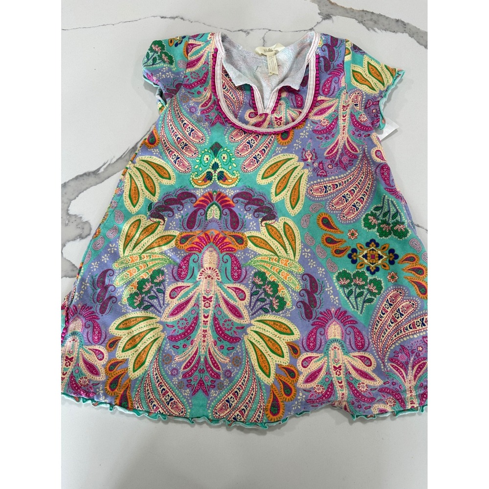 Matilda Jane Girls Paisley Tunic Top Dress Multi Color Sz 6